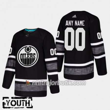 Barn Ishockey Edmonton Oilers tröja med eget tryck Svart 2019 All-Star Adidas Authentic